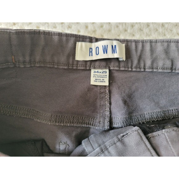 ROWM Men's Straight Leg Stretch Chino jeans GRAY 34x29 EUC - Picture 4 of 4